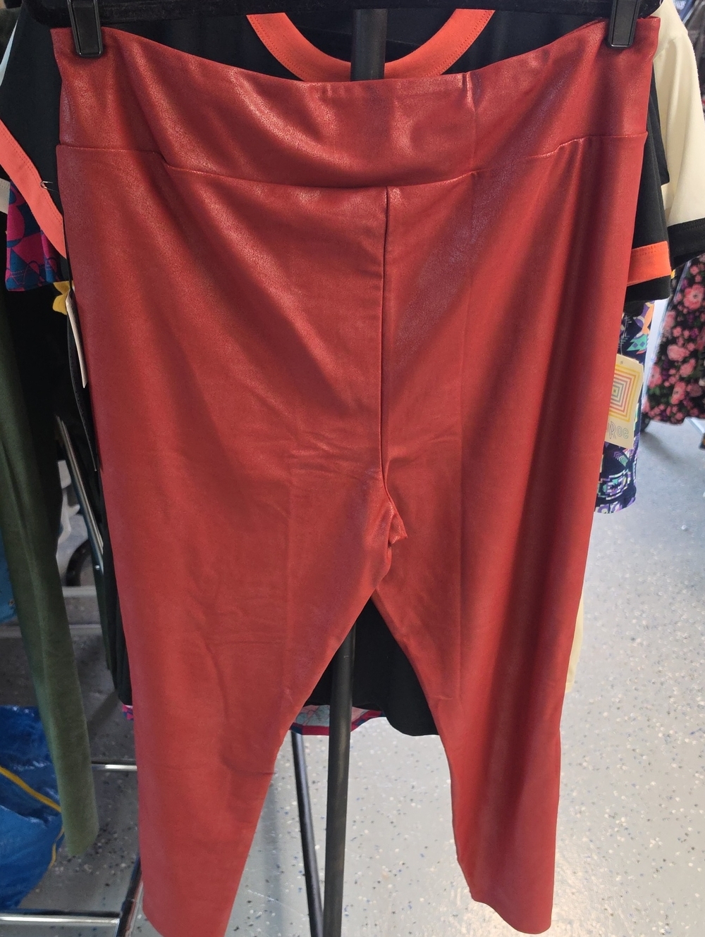 Luxe Faux Leather Leggings in Burnt Orange